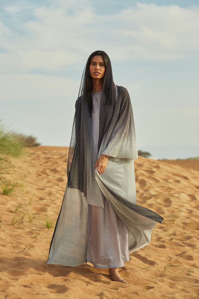 Ombré Purple Abaya Set