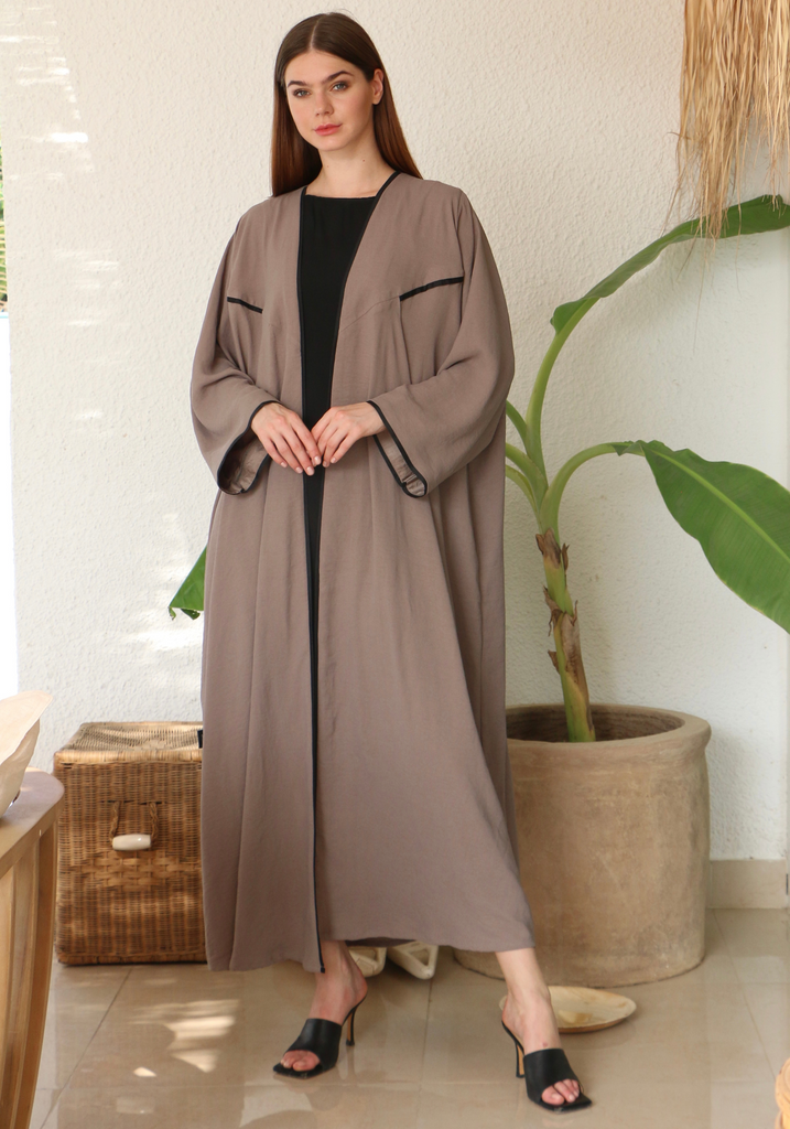Contrast-Trim Abaya