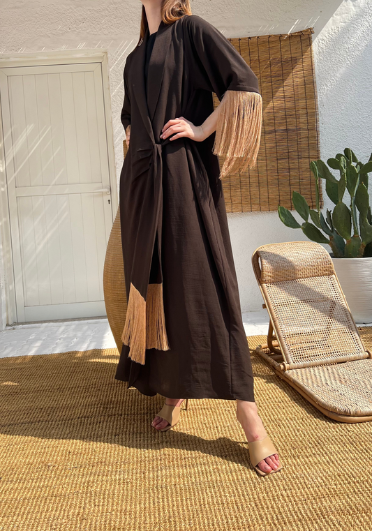 Fringe Twisted Abaya
