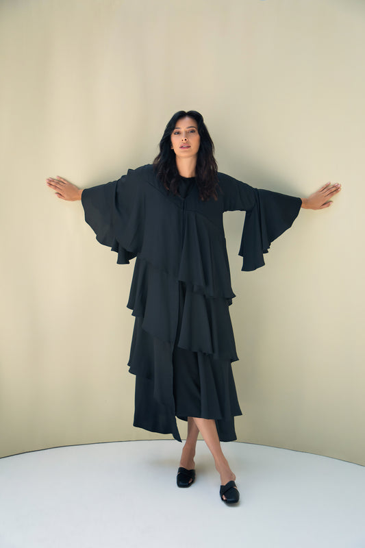 Layered Ruffled Abaya