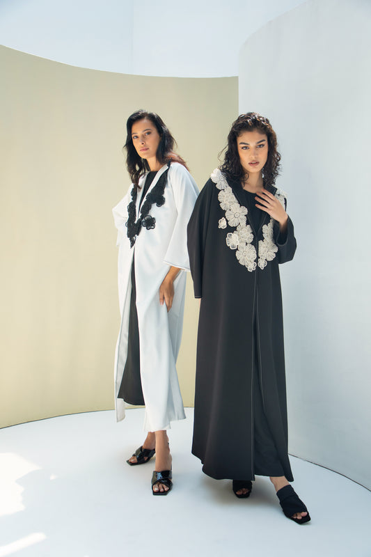 Floral-Appliquéd Abaya