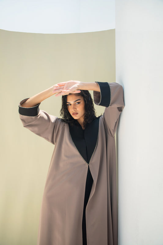 Two-Tone Embellished Abaya