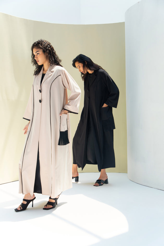 Notched Collar Abaya