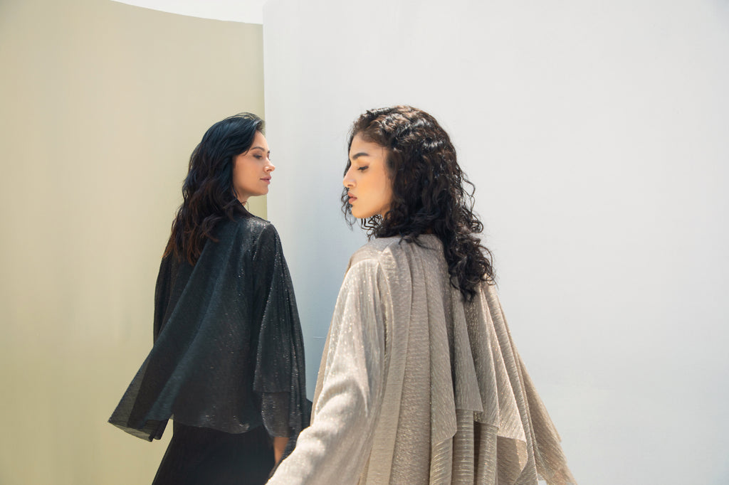 Shimmer Abaya In Plisse