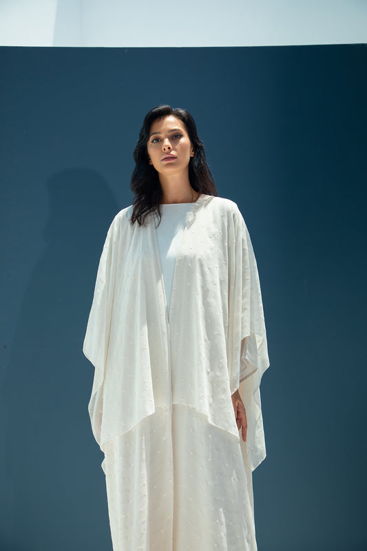 Embroidered Polka Dot Abaya