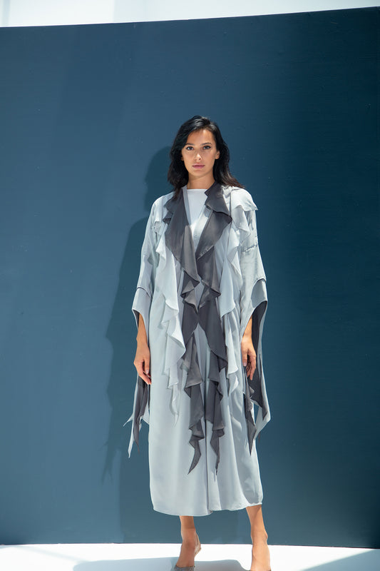 Two-Tone Ruffle Abaya