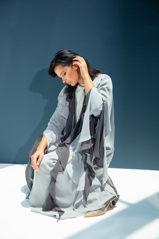 Two-Tone Ruffle Abaya