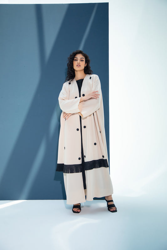 Polka Dot Embroidered Abaya