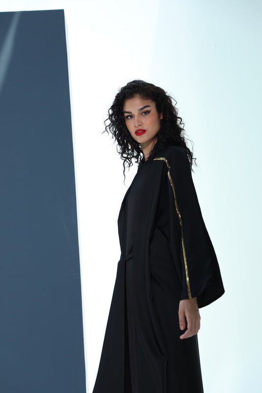 Embellished knot-tie Abaya