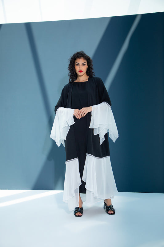 Two-Toned Ruffled Abaya