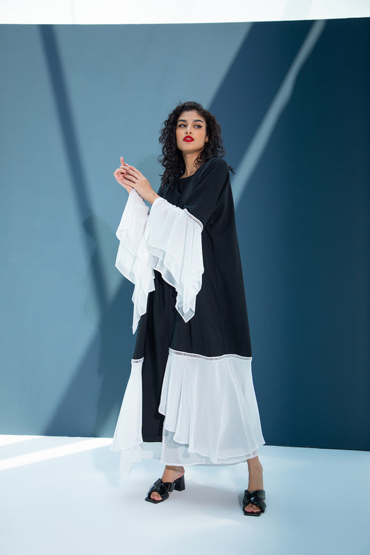 Two-Toned Ruffled Abaya