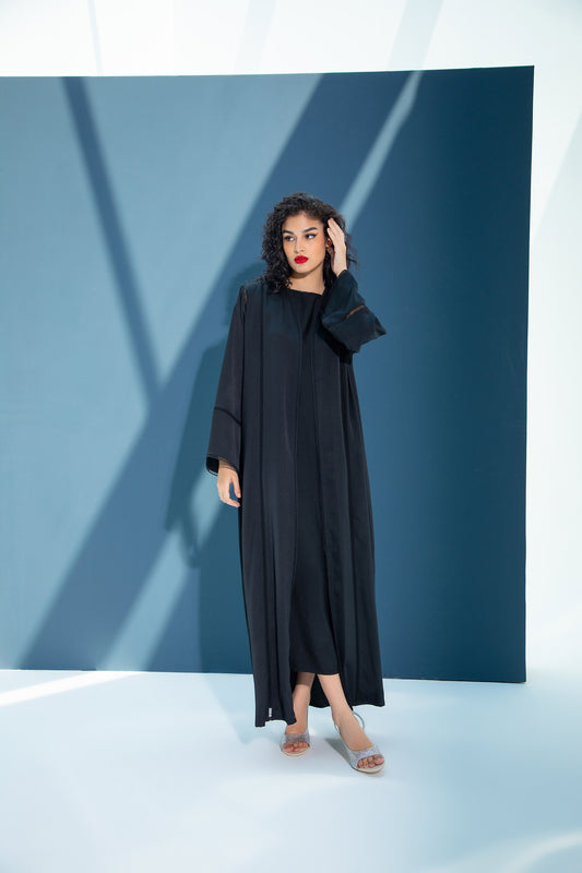Lace-Trim Abaya