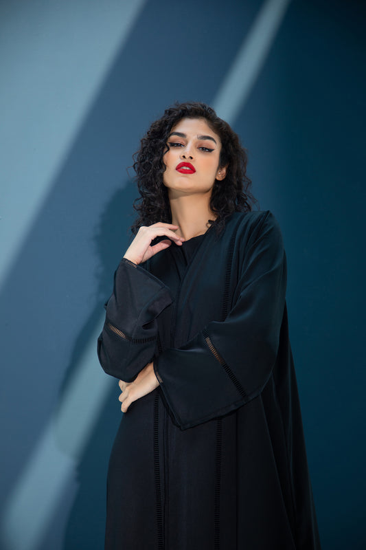 Lace-Trim Abaya