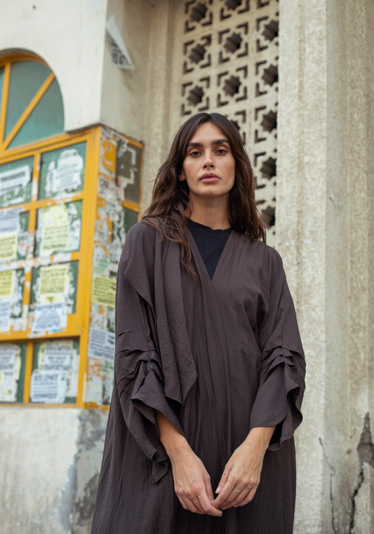 Tucked-In Sleeves Abaya