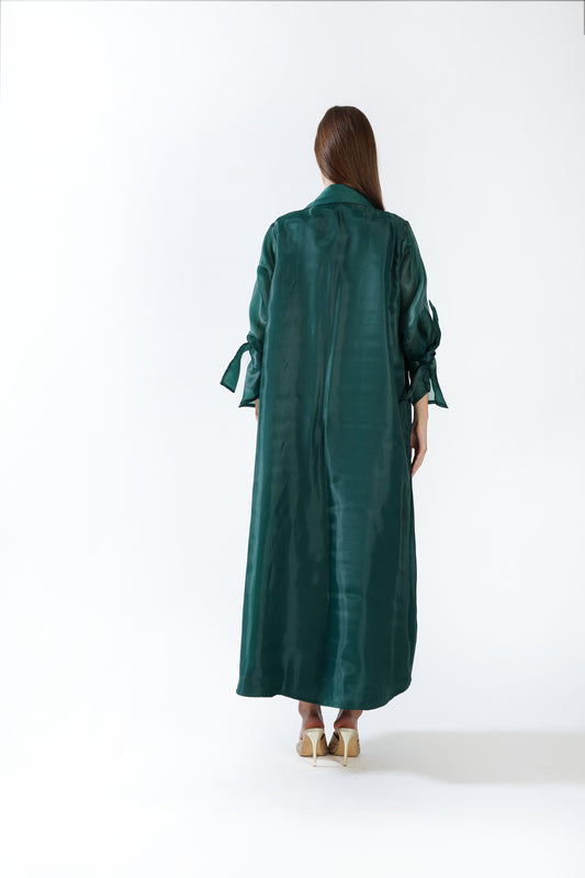 Coat style abaya in organza
