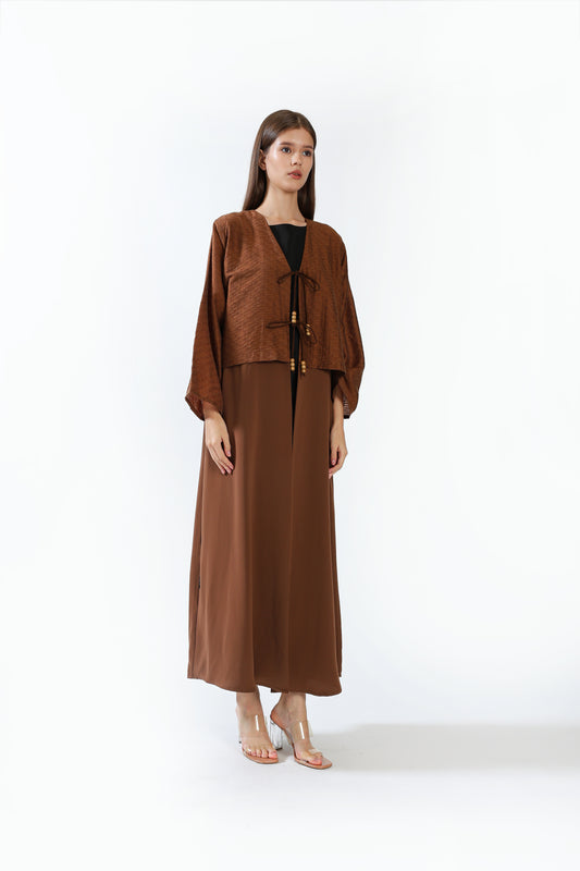 Beaded Tie-up Layered Abaya