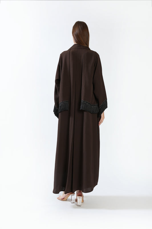 Embellished Fringed Abaya