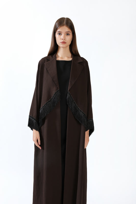 Embellished Fringed Abaya