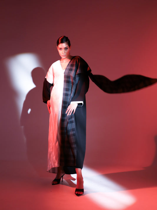 Two-tone Asymmetric Abaya