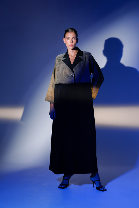 Notched-lapel Abaya