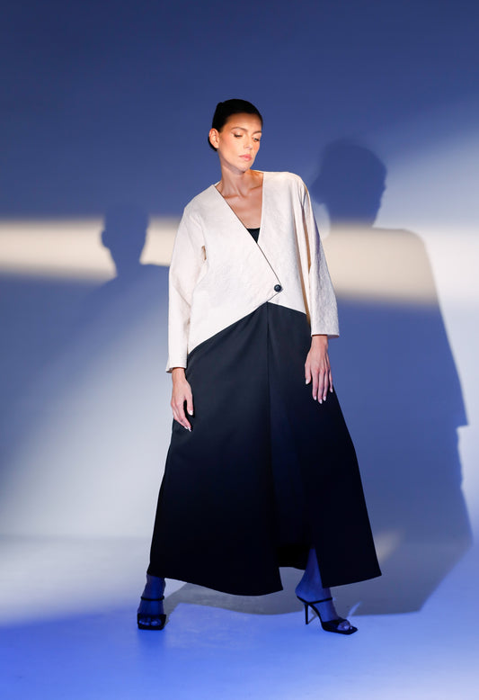 Two-tone Asymmetric Abaya